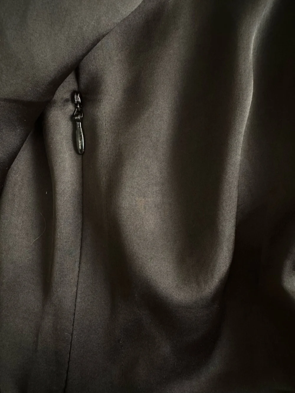 Zara Black Satin Wrap-Style Shirt Dress - Picture 3 of 5